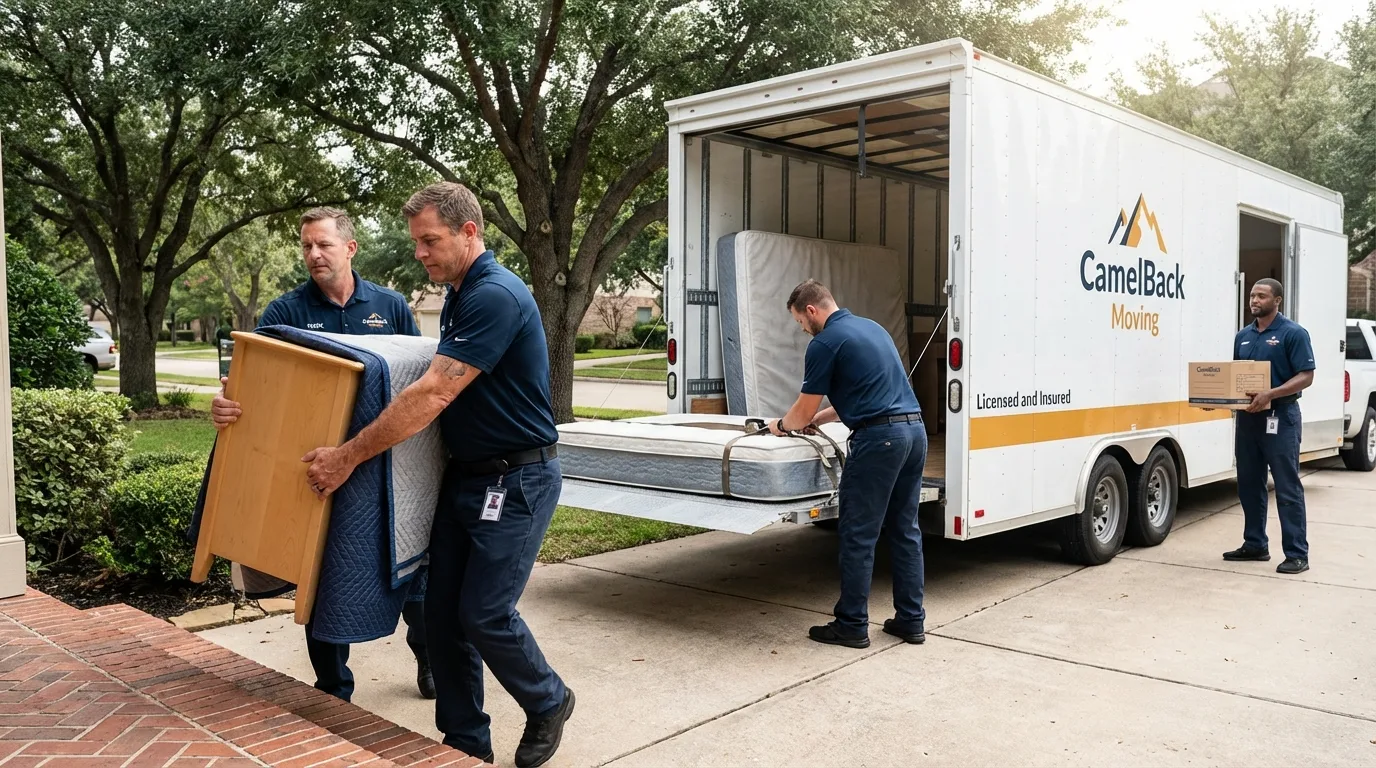 Crew loading residential truck for cross-state move from Ocoee, FL